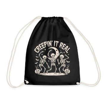 Creepin’ It Real Skeleton Dance - Drawstring Bag - black - Front