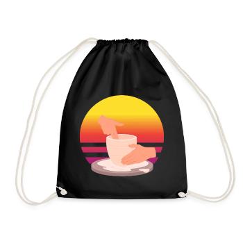 Ceramic Passion Sunset - Drawstring Bag - black - Front