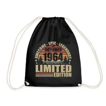 61st Retro Anniversary October 1964 - October 1964 - Drawstring Bag - black - Front