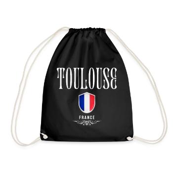 Toulouse, France, design minimaliste élégant - Sac de sport léger - noir - Devant