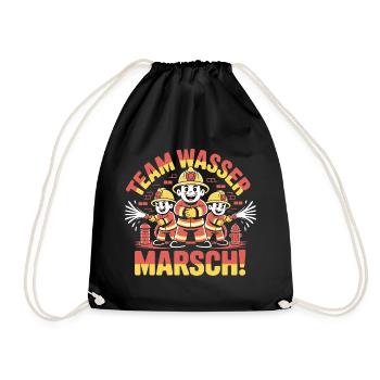 Fire department Firefighter Volunteer fire department - Drawstring Bag - black - Front