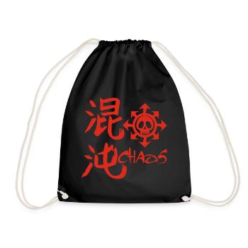 Chaos Red Skull and Kanji - Drawstring Bag - black - Front