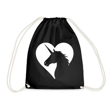 Cute Unicorn Magical - Drawstring Bag - black - Front