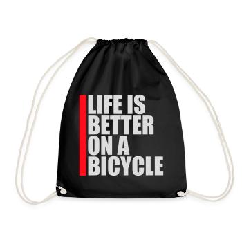 La vie est meilleure à vélo. Cyclisme Sport - Sac de sport léger - noir - Devant