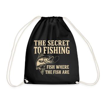Le secret de la pêche : l’humour de la pêche à la pêche - Sac de sport léger - noir - Devant