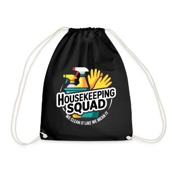 Funny Cleaning Design - Drawstring Bag - black - Front