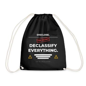 DISCLOSE. Declassify Everything – UAP - Drawstring Bag - black - Front