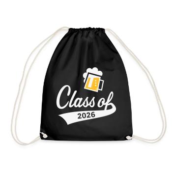 Class Of 2026 (Abschlussklasse / Bier / 2C NEG) - Turnbeutel - Schwarz - Vorne