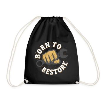 Auto Restauration Born To Restore - Drawstring Bag - black - Front