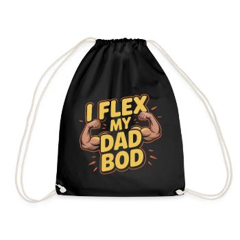 I Flex My Dad Bod - Funny Dad & Fitness Design - Drawstring Bag - black - Front