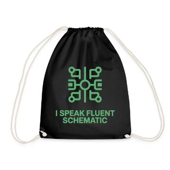 Je parle couramment la technologie des schémas circuités - Sac de sport léger - noir - Devant