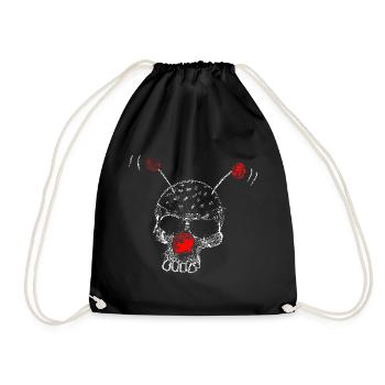Crâne clownesque - Sac de sport léger - noir - Devant