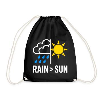 Rain Over Sun Regen - Drawstring Bag - black - Front