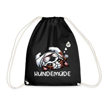 Dog Tired English Bulldog Bully Bully Owner - Drawstring Bag - black - Front