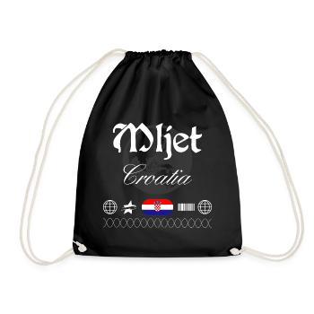 Mljet Croatia Streetwear Travel Souvenir - Drawstring Bag - black - Front