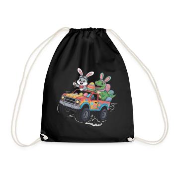 Joyeuse Pâques, douce chasse aux œufs du lapin, œufs de Pâques - Sac de sport léger - noir - Devant