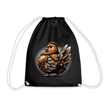 Chickens Chicken Chicken Lover Rooster Chicken Owner - Drawstring Bag - black - Front