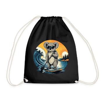  Koala SUP Paddleboard Board Stand Up paddel - Turnbeutel - Schwarz - Vorne