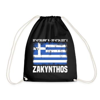 Zakynthos Coordinates - Drawstring Bag - black - Front
