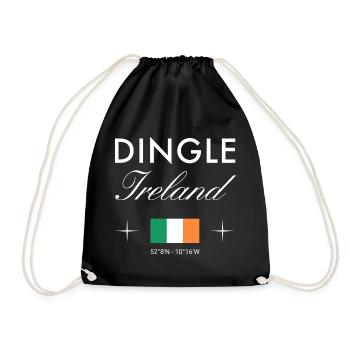 Dingle Ireland Coordinates Travel Souvenir - Drawstring Bag - black - Front