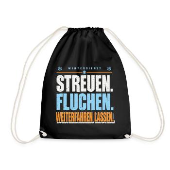 Winterdienst Streuen Fluchen - Turnbeutel - Schwarz - Vorne
