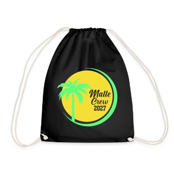 Malle Crew 2027 Palmen Design - Turnbeutel - Schwarz - Vorne