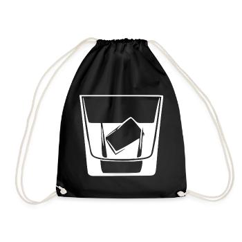 Whiskey Glas Geschenk Barkeeper Kellner  - Turnbeutel - Schwarz - Vorne