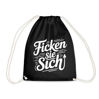 Fick dich Ficken sie sich Sprüche Mann Frau Fuck - Turnbeutel - Schwarz - Vorne