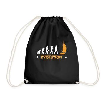 Sail evolution - orange/white - Drawstring Bag - black - Front