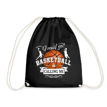 i must go basketball is calling - Team Ballsport - Turnbeutel - Schwarz - Vorne