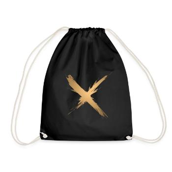 Gold X Pinsel - Turnbeutel - Schwarz - Vorne