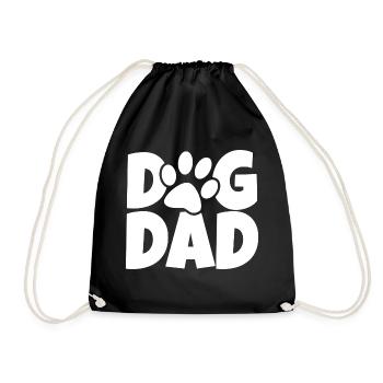 Dog Dad Dog Dad Dog Paw Gift - Drawstring Bag - black - Front