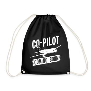 Co-Pilot Coming Soon, Parents Mama Papa Professional Pilot - Drawstring Bag - black - Front