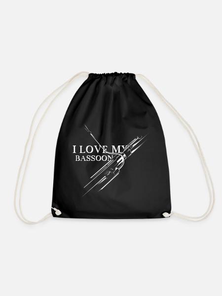 Basson amour musique symbole orchestre Illustration - Sac de sport léger - noir