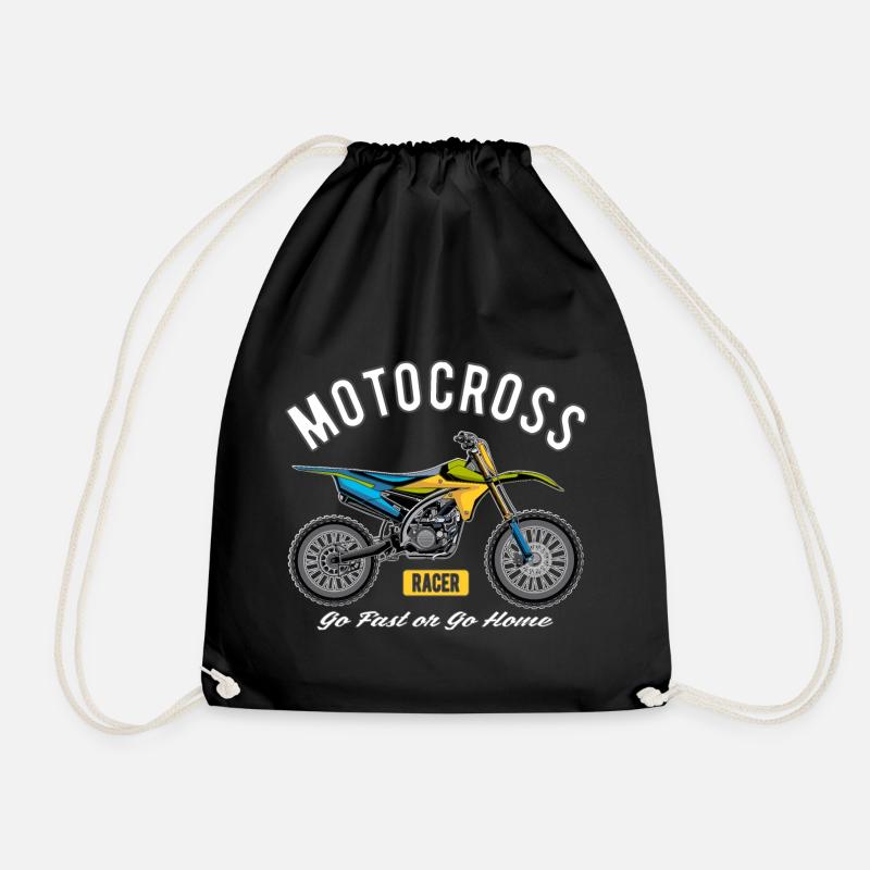 Motocross racer! - Drawstring Bag - black