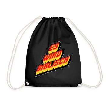 It's going to be biblical! Great font motif! - Drawstring Bag - black - Front