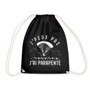 I can't I have paragliding T-shirt Paraglider - Drawstring Bag - black - Front