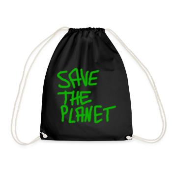 save the planet - Turnbeutel - Schwarz - Vorne