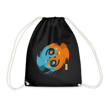Yin und Yang Essig Symbol - Turnbeutel - Schwarz - Vorne
