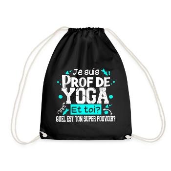 Prof Professeur Yoga Métier Zen Méditation Humour - Sac de sport léger - noir - Devant