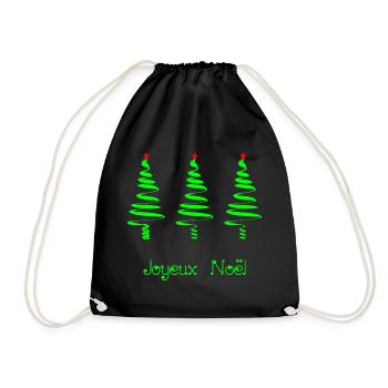 CHRISTMAS. MERRY CHRISTMAS. MERRY CHRISTMAS. NEW YEAR’S DAY - Drawstring Bag - black - Front