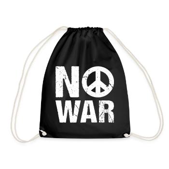 No War Peace Sign - Drawstring Bag - black - Front