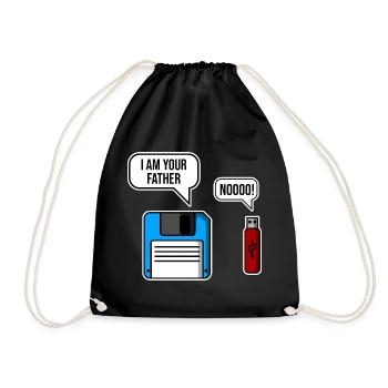 Retro Tech Vater Enthüllung - Turnbeutel - Schwarz - Vorne