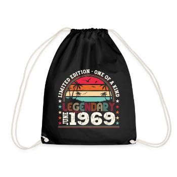 Legend June 1969 53rd Birthday Gift Gentlemen - Drawstring Bag - black - Front