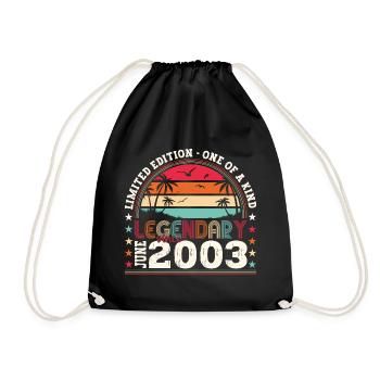 Legend June 2003 19th Birthday Gift Men - Drawstring Bag - black - Front