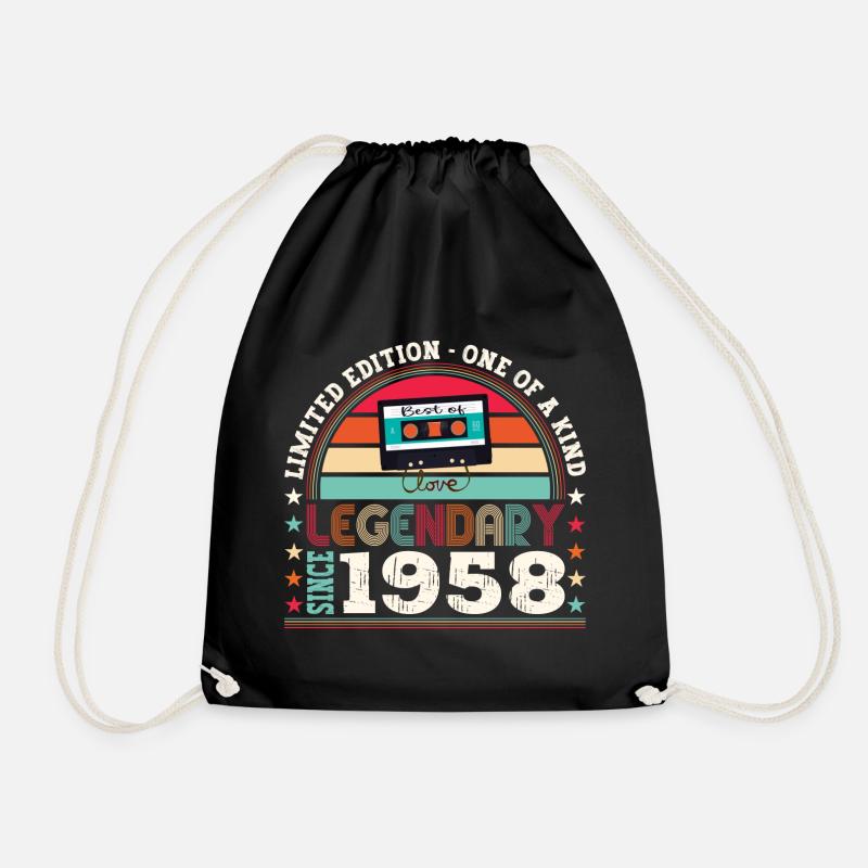 Legende 1958 62. Geburtstag Geschenk Herren - Turnbeutel - Schwarz
