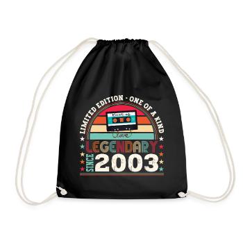 Legendary 2003 19th Birthday Gift Men - Fun - Drawstring Bag - black - Front