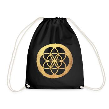 Fleur d’or de cercle de vie yoga méditation luxe - Sac de sport léger - noir - Devant