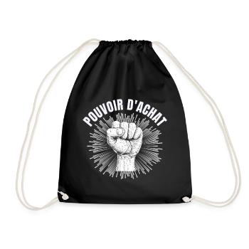 pouvoir d'achat, lutte des classes, factures - Sac de sport léger - noir - Devant