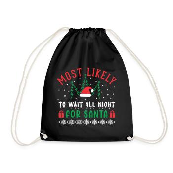 Les plus susceptibles d’attendre toute la nuit pour le Père Noël - Sac de sport léger - noir - Devant